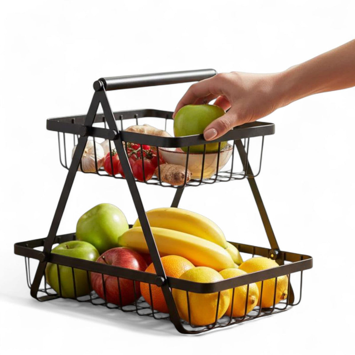 Rajwadi Fruit Basket 2Tier Fruit & Vegetable Basket For Dining Table ...