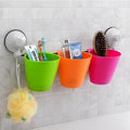 STORIA Plastic Multipurpose Super Suction Home Bathroom Kitchen Rack Shelves Storage Toothbrush Holder with 3 Large Removable Cu