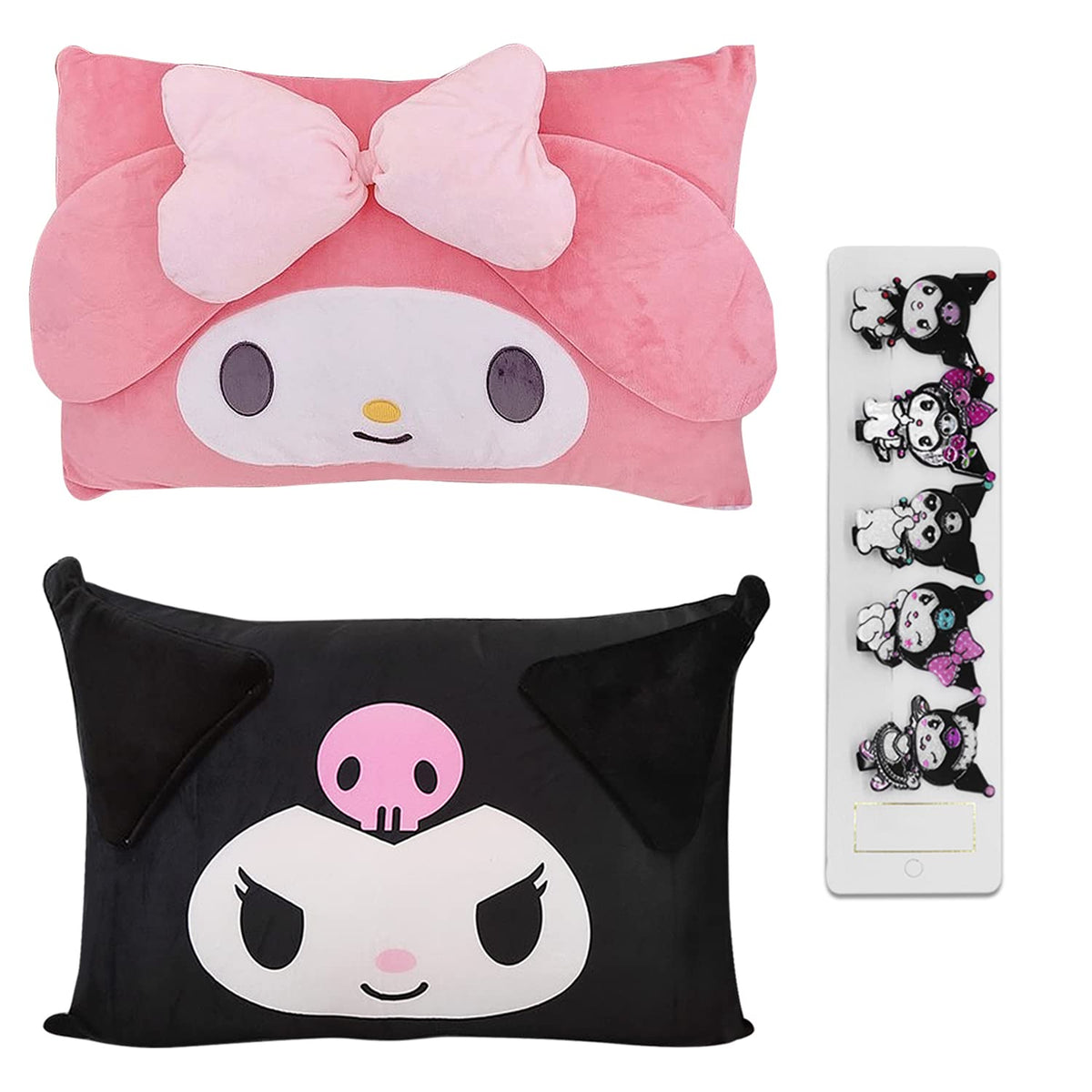 Shuyun Cartoon Cute Pillowcase Anime Double Sided Plush Pillowslip Girl Bedroom Decoration Kawaii Cotton Pillowcase + Cute Hairp