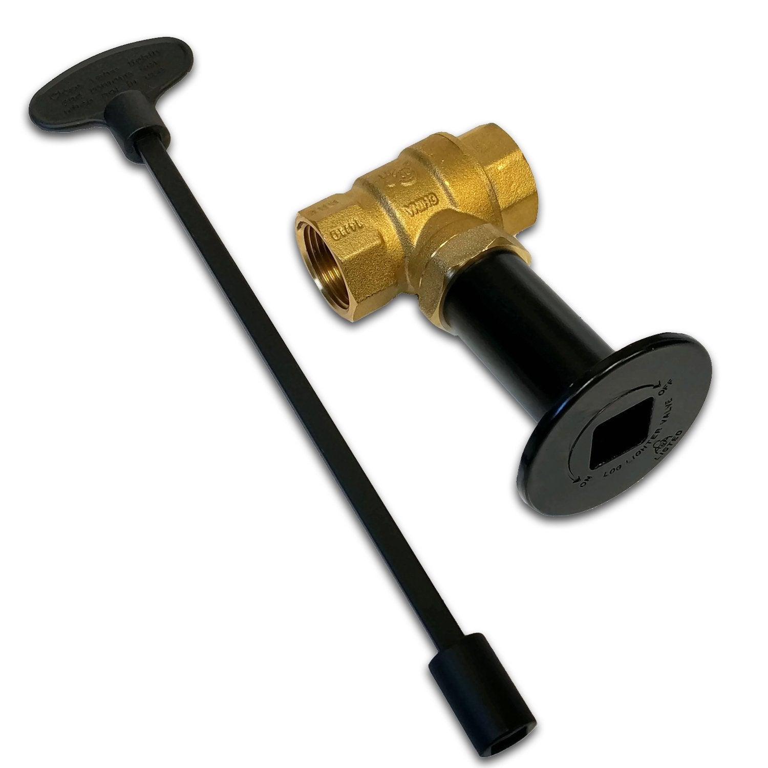 Midwest Hearth Gas Fire Pit Key Valve Kit - 3/4' Npt - Flat Black