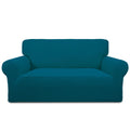 Purefit Stretch Loveseat Sofa Slipcover – Spandex Jacquard Non Slip Soft Couch Sofa Cover, Washable Furniture Protector With Non Skid Foam And Elastic Bottom For Kids (Loveseat, Peacock Blue)