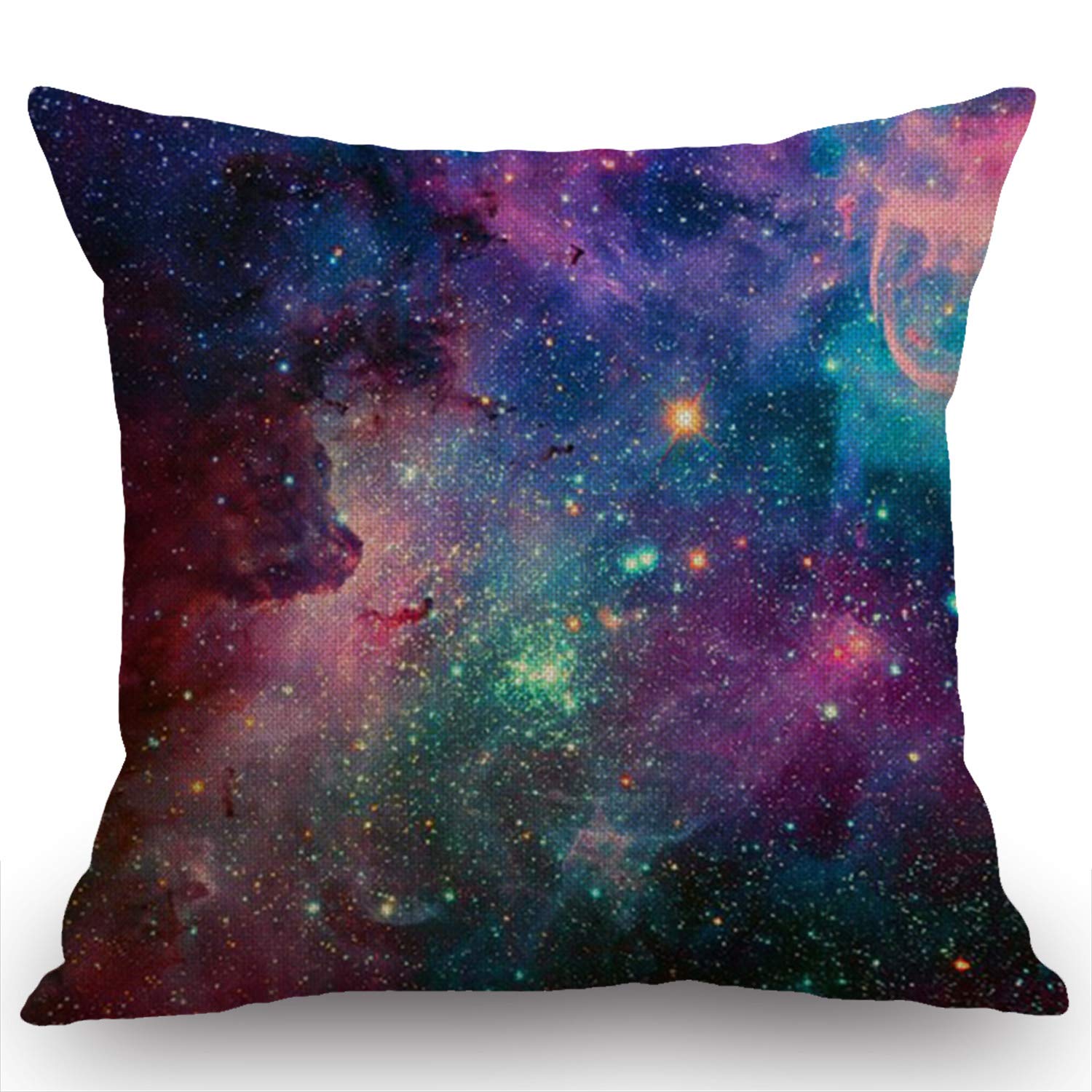 Swono Throw Pillow Case Galaxy Cotton Linen Square Cushion Cover Standard Pillowcase For Men Women Home Decorative Sofa Armchair