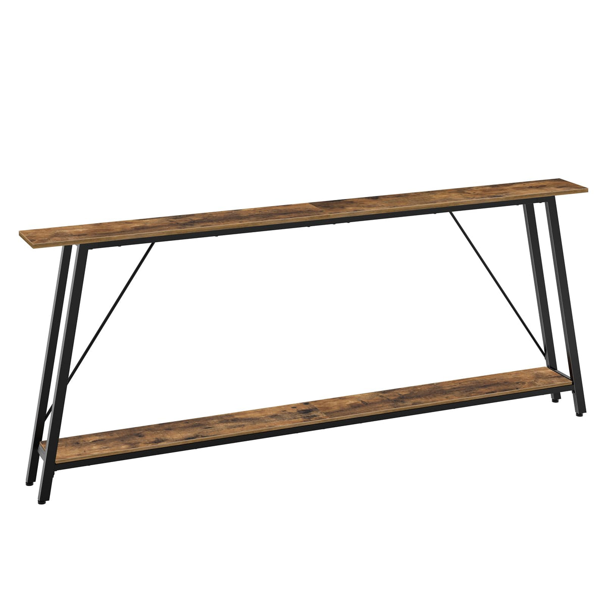 Yatiney 78.7' Console Table, Extra Long Entryway Table, Narrow Sofa Tables Behind Couch, Industrial Skinny Hallway Table For Entryway, Display Table, Rustic Brown And Black Ct20Br