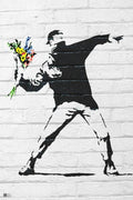 Pyramid America Banksy Flower Bomber Throwing Flowers Graffiti Art Cool Wall Decor Art Print Poster 24x36
