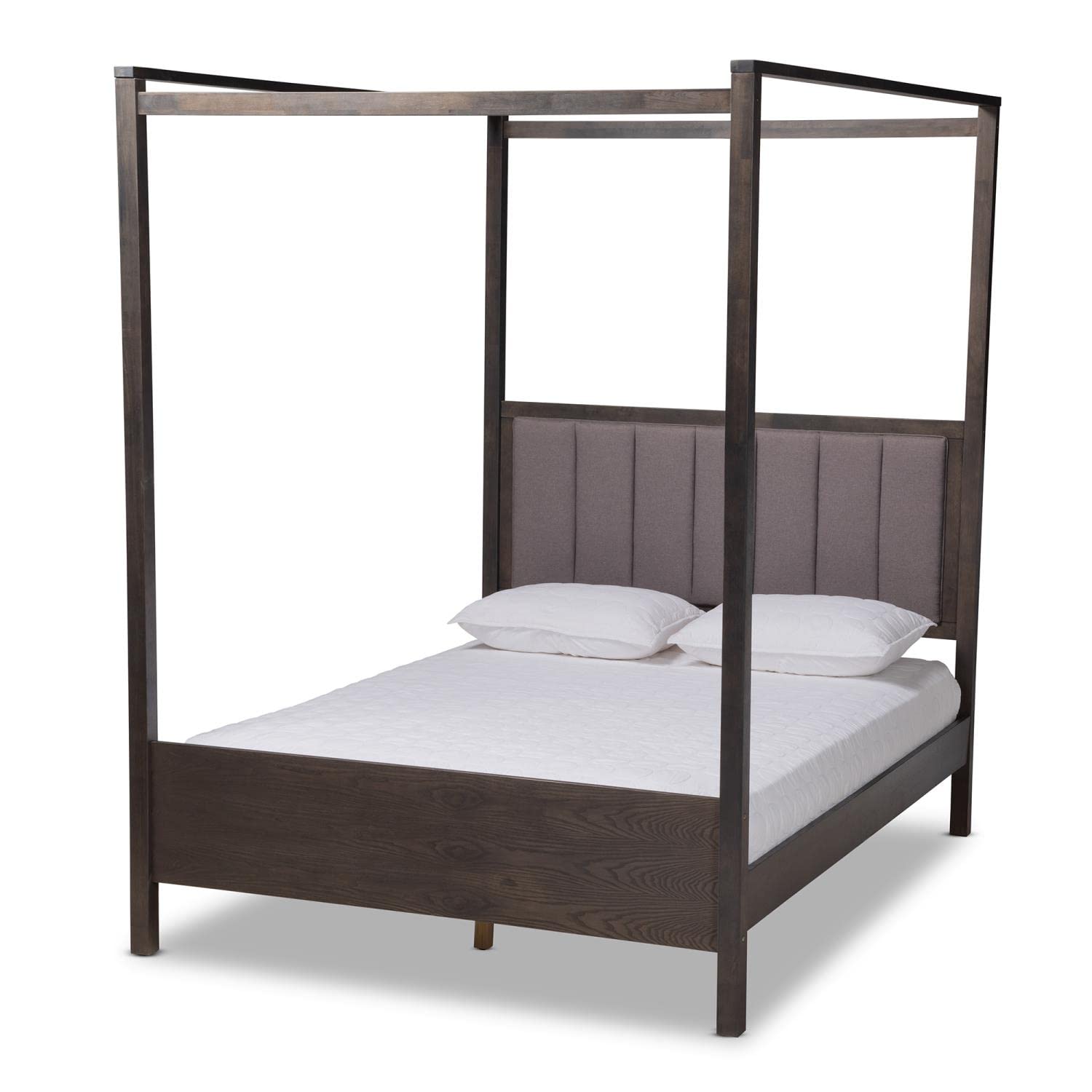 Baxton Studio Grey and Dark Greyish Oak King Bed MG0021-2-Gray/Green Gray-King