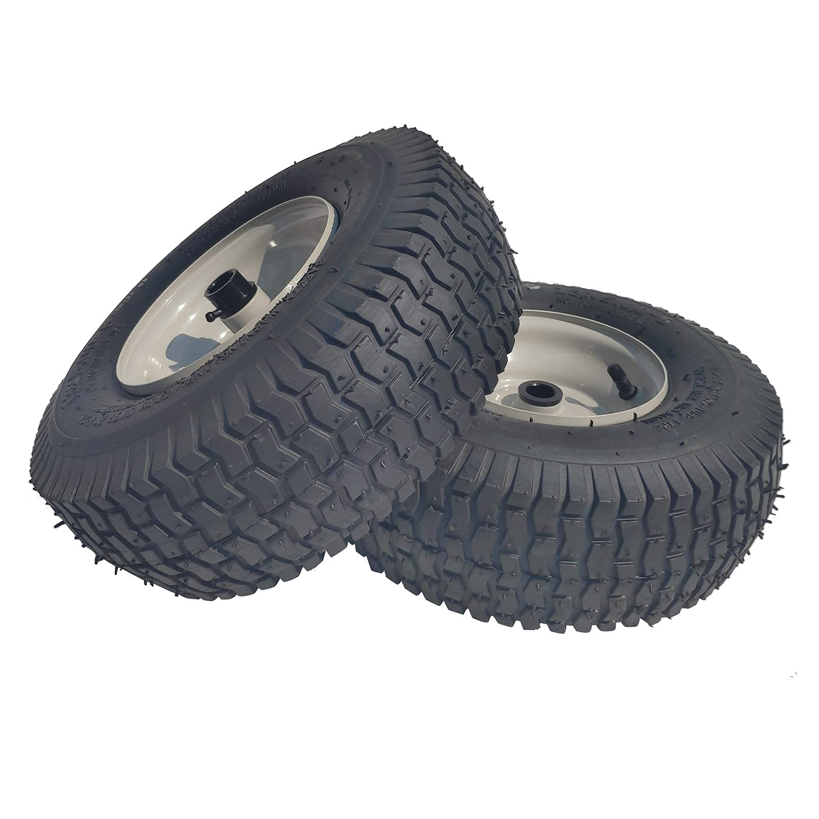 2 Pack 13X5.00-6 Lawn Tractor Pneumatic Wheel,Wheelbarrow Tire Turf Tread,3.13' Hub Length With Steel Rim,Flange Id 0.76'