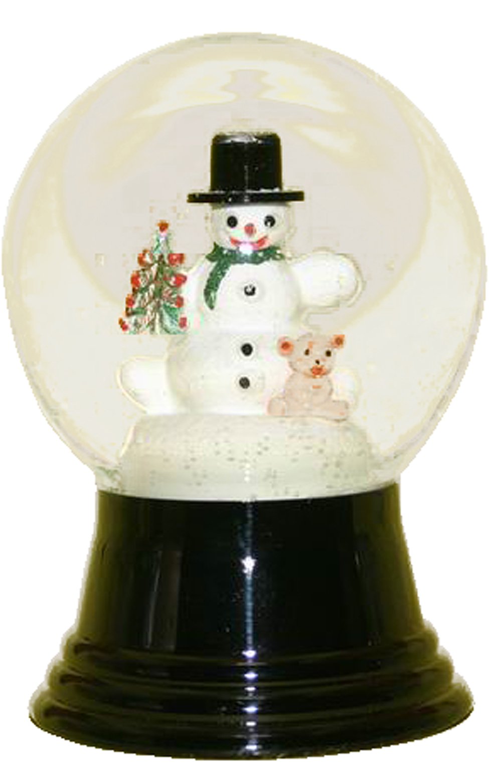 Alexander Taron Importer Pr1477 Perzy Snowglobe-Medium Snowman With Bear-5&quot; H W X 3&quot; D, 5&quot; X 3&quot; X 3&quot;, Black