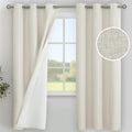 YoungsTex Linen 100% Blackout Curtains for Bedroom 72 Inch Long, Grommet Faux Linen Thermal Insulated Full Room Darkening Window