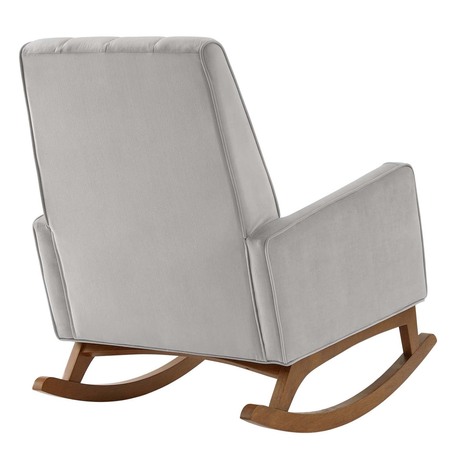 Modway Sway Channel Tufted Performance Velvet Rocking Chair in Light Gray