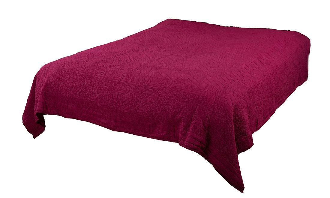 Rizzy Home | BT1789 | Cotton Quilt | 90"x92" Red/Pink/Purple Floral