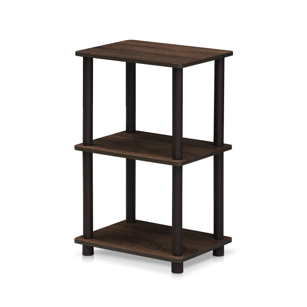 FURINNO Turn-N-Tube 2 Space Shelf, Walnut/Brown