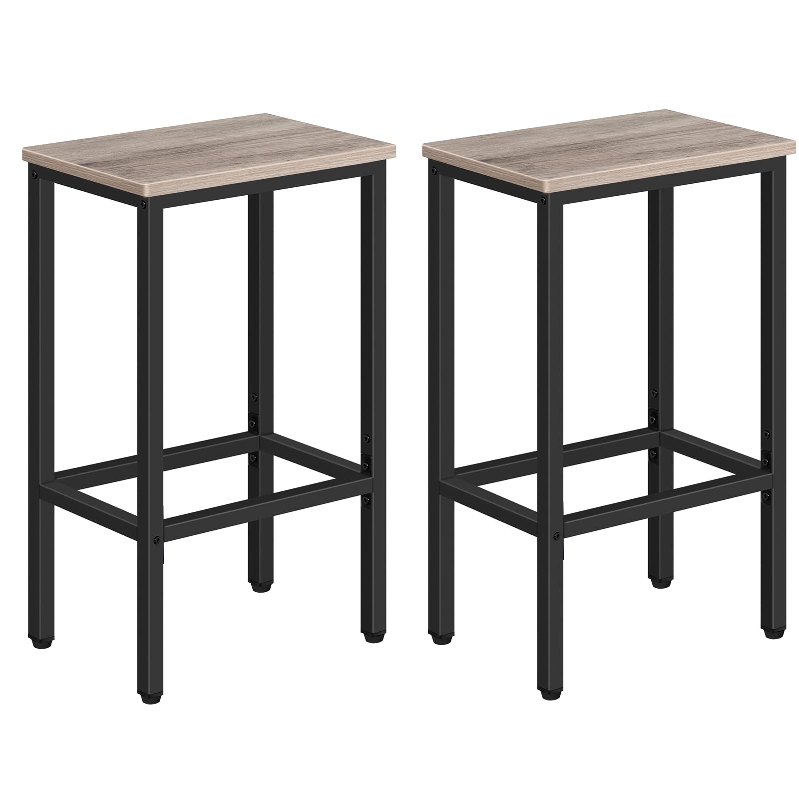 MAHANCRIS Bar Stools, Set of 2 Bar Chairs, Kitchen Breakfast Bar Stools with Footrest, 25.8 Dining Stools, Rectangular Industria