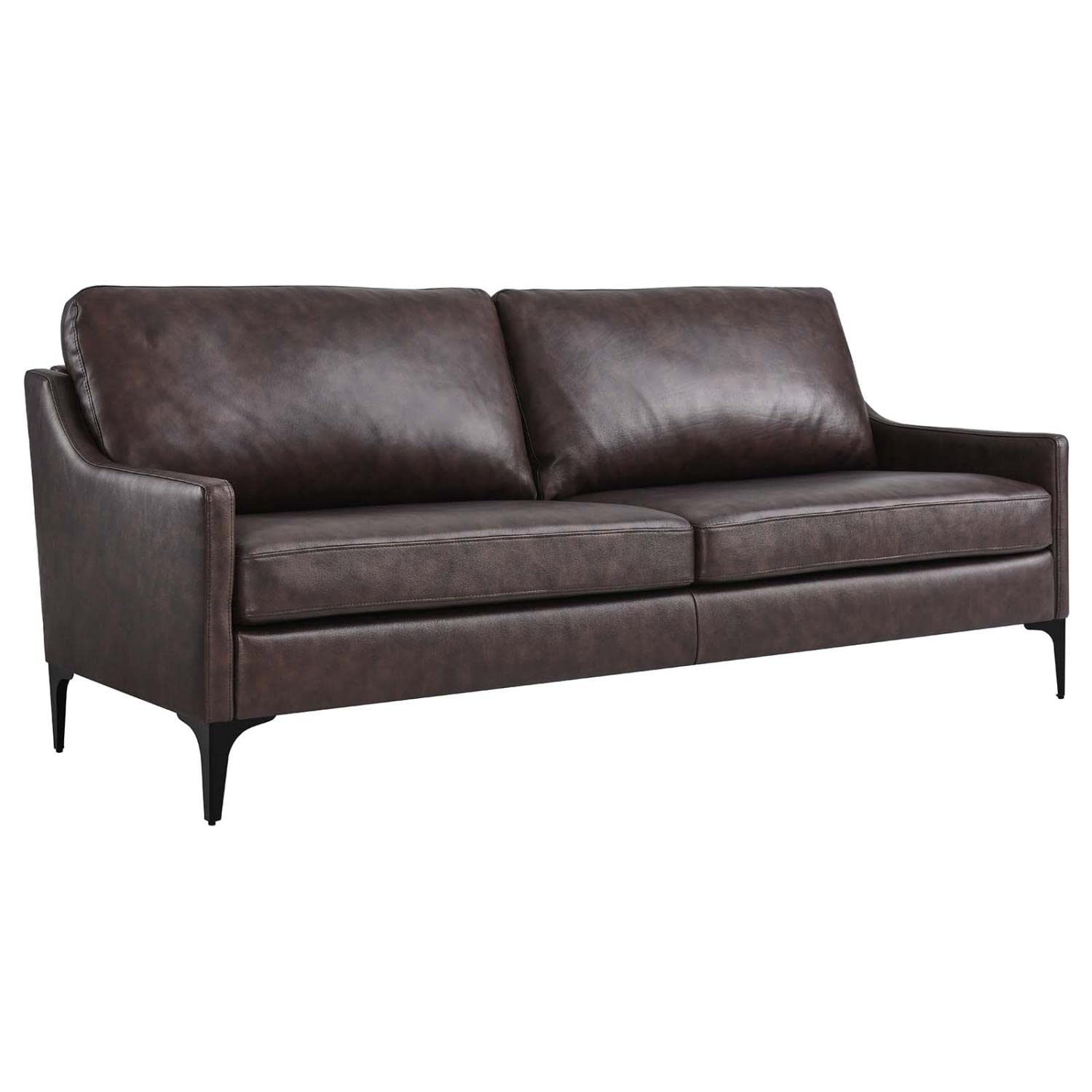 Modway Corland Leather and Metal Sofa