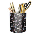 Waveyu Ceramic Floral Pencil Pen Holder, Cute Stationery Holder For Office, High School College, Makeup Brush Holder For Girl Wo