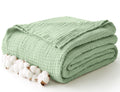 100% Cotton Muslin Blanket Large 50  x 70 , 6 Layers Breathable and Lightweight Cotton Throw Blanket for Bed and Couch, Soft Qui