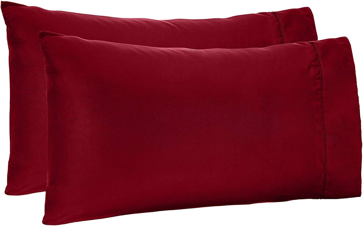 Trend Bedding Mart 100% Egyptian Cotton Extra Large Fit Pillowcase, Burgundy, Queen 23W X 34L