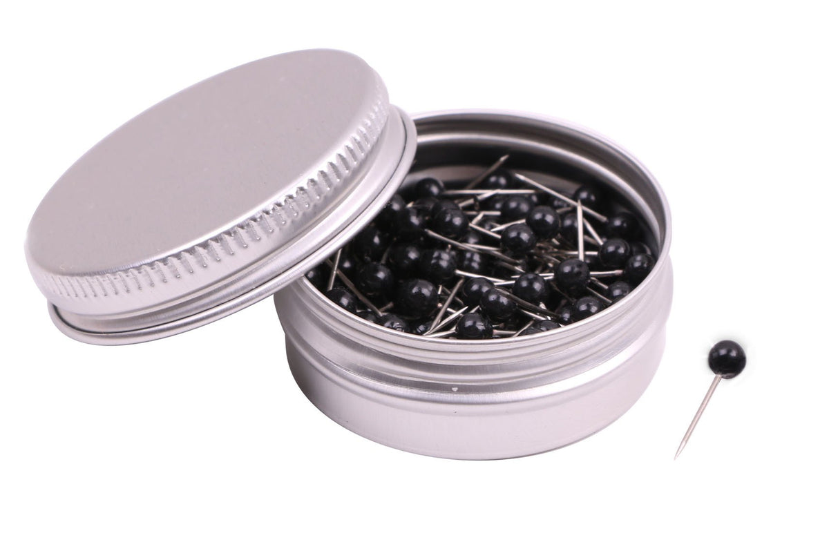 Tupalizy 1/8 Inch Small Round Head Map Tacks Pins For Home Office Use And Diy Craft Project (Black, 100Pcs)