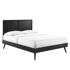 Modway Alana Wood King Platform Bed In Black With Splayed Legs