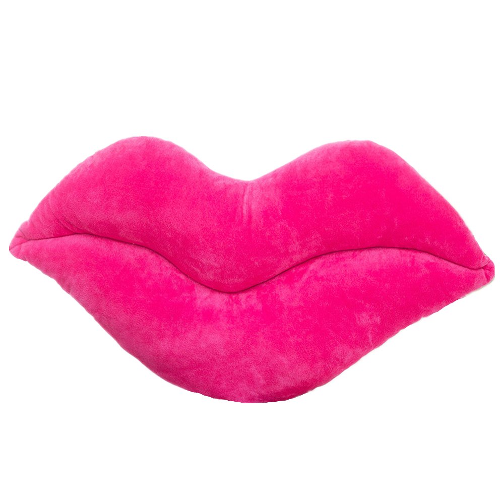 Levinis Hot Pink Lip Shape Throw Pillows Girls Valentine'S Day Gift Soft Velvet Decorative Reversible Pillow Cushion For Bed Cou