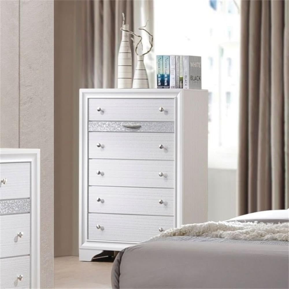 Acme Naima Wood 6-Drawers Bedroom Chest in White