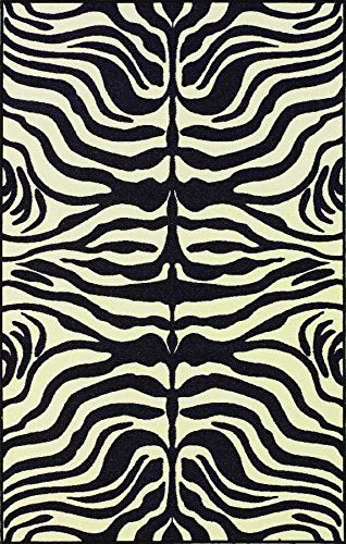 Dalyn Essence Area Rug Es1 Black Zebra Exotic 22" X 60" Runner