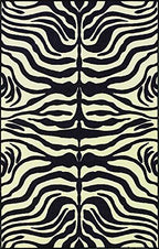 Dalyn Essence Area Rug Es1 Black Zebra Exotic 22" X 60" Runner