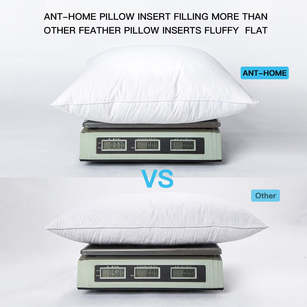 Ant-Home 12''X20'' Pillow Inserts Soft Feather Pillow Set Of 2 Indoor Decorative Sofa Down Pillows Bed Pillows Couch Pillow