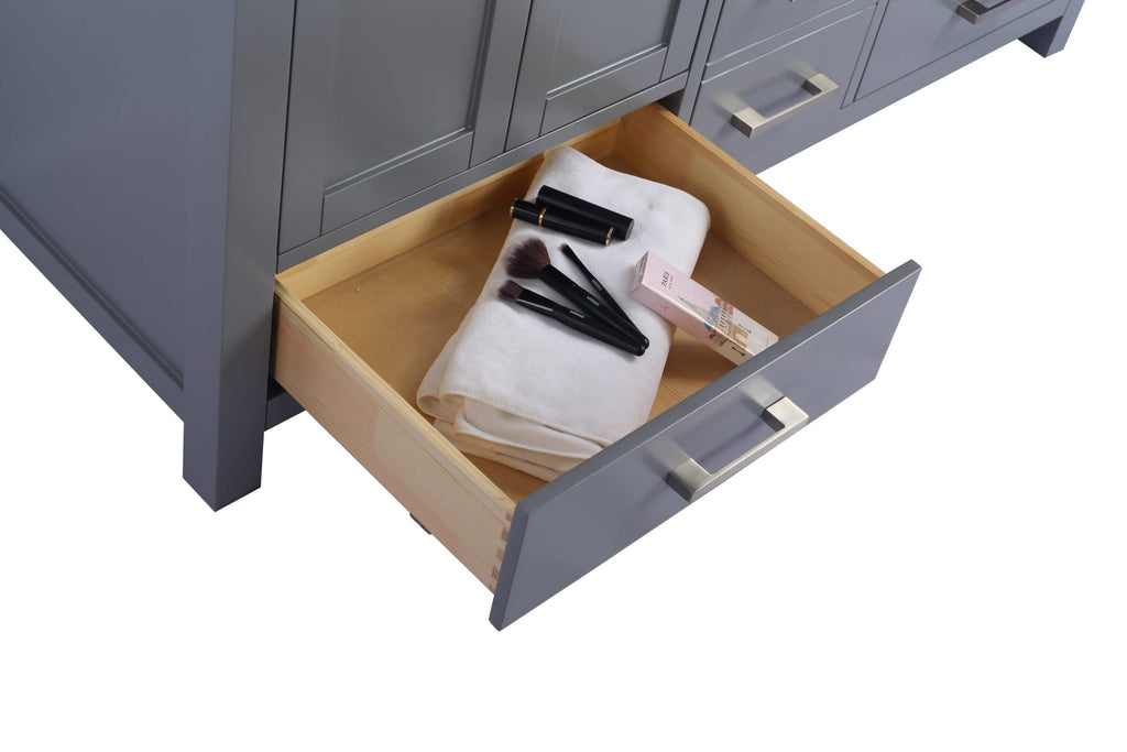 Laviva Wilson 60 - Grey Cabinet Matte White Viva Stone Solid Surface Countertop