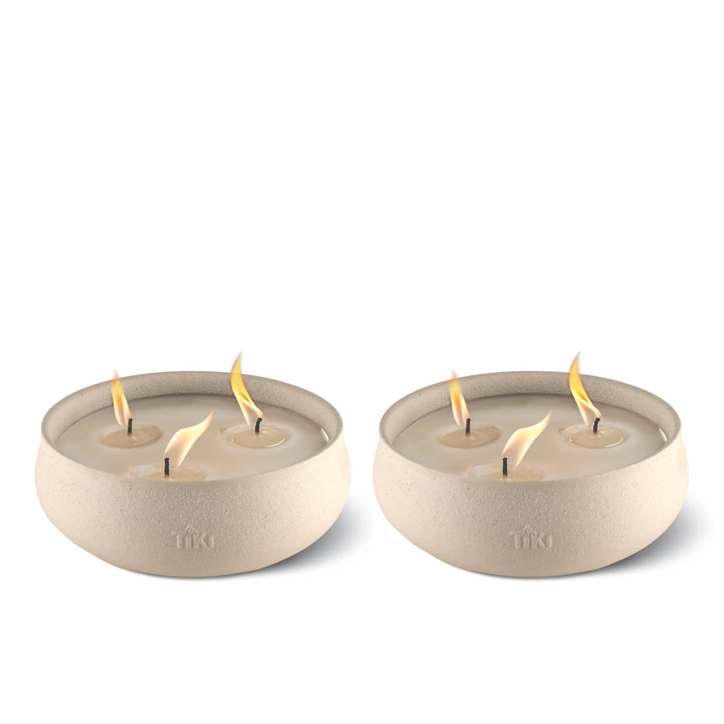TIKI Brand Citronella 7 Inch Wax Bowl 2-Pack, Tiki Patio, tiki table torch, citronella candle, wax candle, outdoor candle, Concr