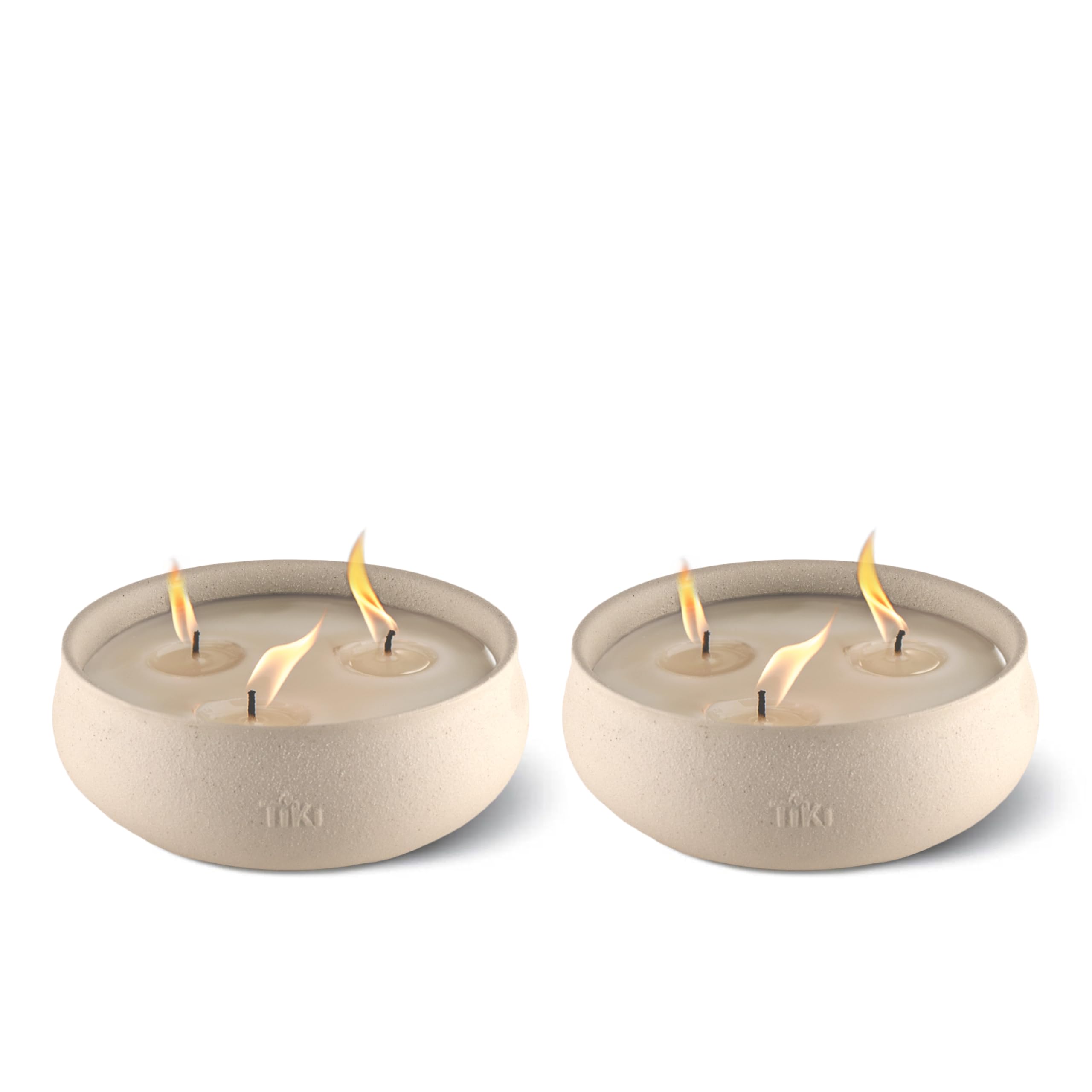 TIKI Brand Citronella 7 Inch Wax Bowl 2-Pack, Tiki Patio, tiki table torch, citronella candle, wax candle, outdoor candle, Concr