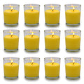 Small Citronella Candles Outdoor and Indoor Soy Wax Votive Candles for Party Dinner and Camping - 12 Hours Burn Time, Set of 12