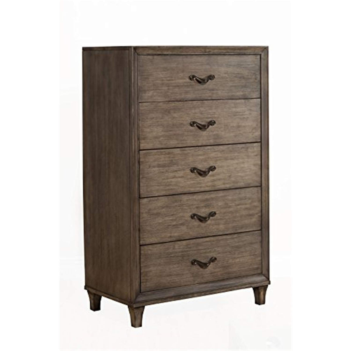 Alpine Furniture 5 Drawer Charleston Chest, Antique Grey