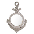 Beachcombers Anchor Shape Mirror with Rope L15.75 x H23.625 x 1 Grey