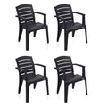 Nilkamal Plastic Chair For Living Room With Arm |Set Of 4 | 3 Year Warranty | For Home, Living Room, Outdoor | Weather Brown Col