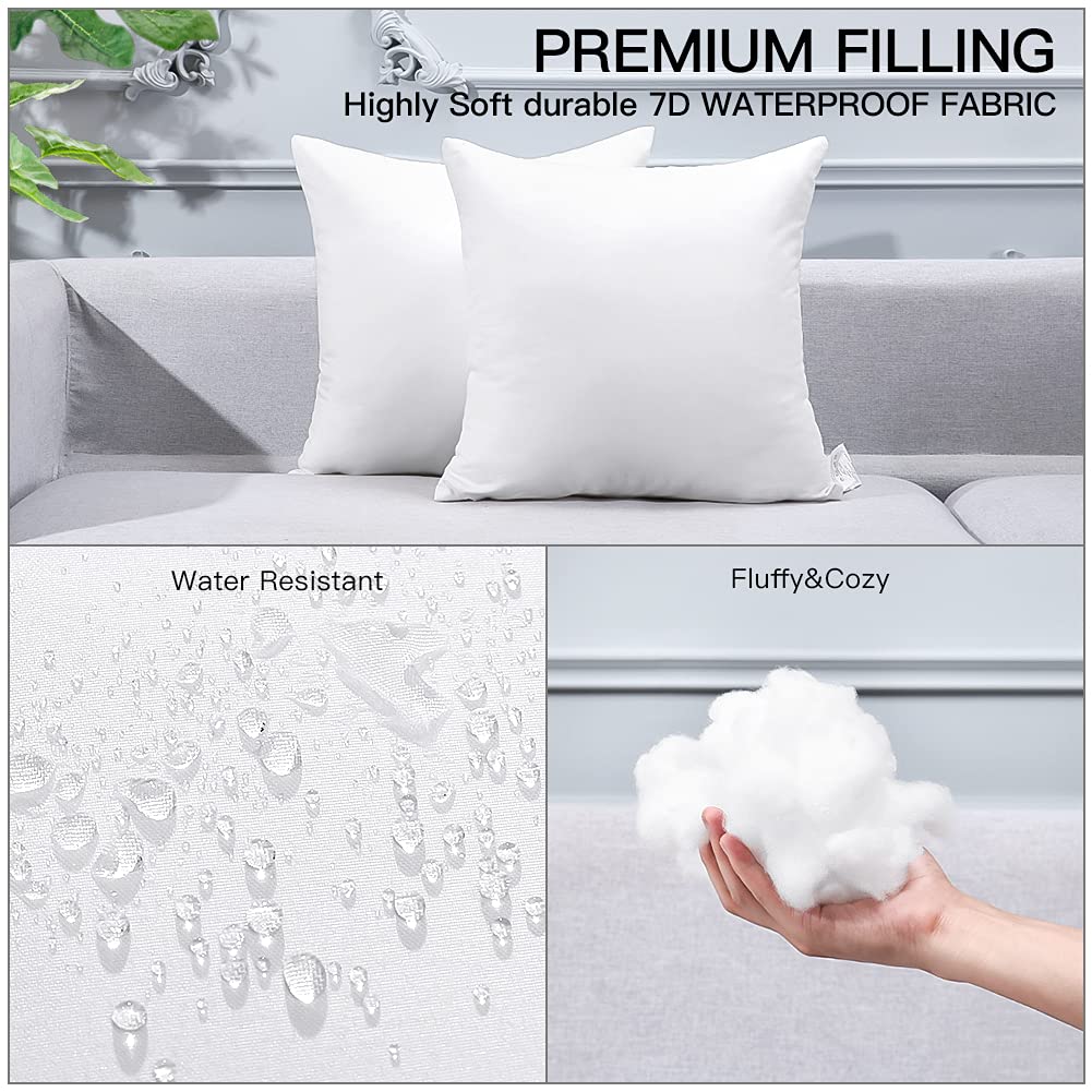 Otostar 20 X 20 Inch Outdoor Pillow Inserts Pack Of 8 Waterproof Throw Pillow Inserts Square Pillow Stuffers Decorative Sofa Pil