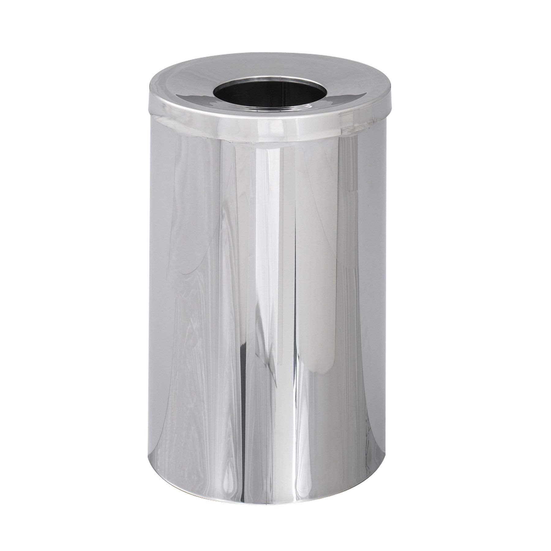 Safco 9695 Reflections Open Top Waste Receptacle, Chrome