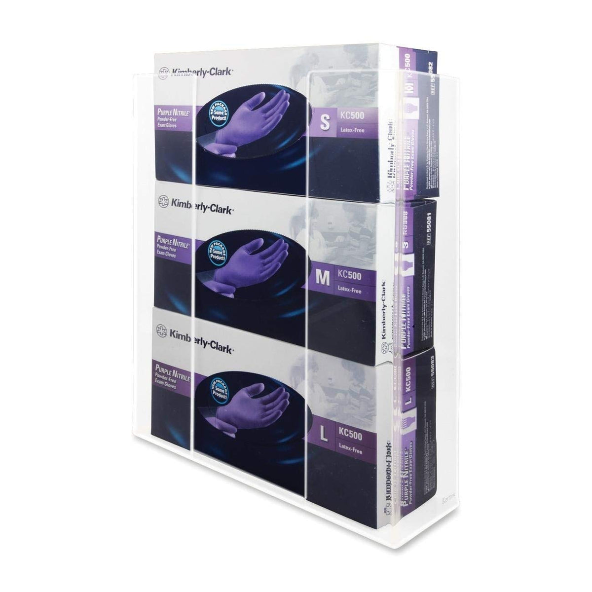 Kantek Wall Mounted Acrylic Glove Box Holder Dispenser, 3 Box Capacity, For Use In Food Service, Healthcare, Hospitals, Restaura