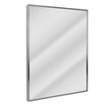 Head West Nordic Stainless Steel Brushed Nickel Bathroom Mirror, Metal Framed Decorative Mirrors for Wall Decor, Rectangle Bathr