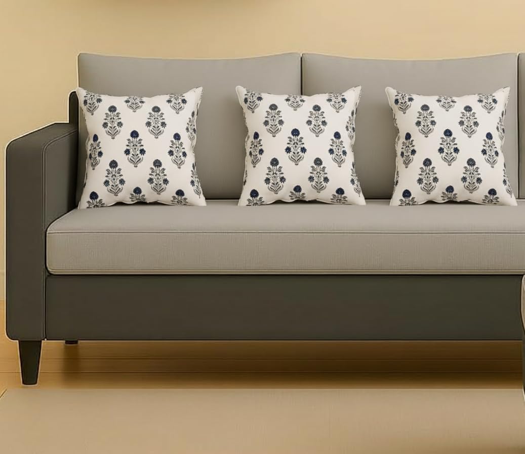 Trance Home Linen 100% Thick Cotton Plain 12X12 Inch Cushion Covers For Sofa And Diwan | Throw Pillow/Small Cushion Pillow Cover
