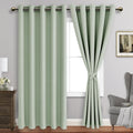 Jiuzhen Light Green Blackout Curtains With Tiebacks Thermal Insulated, Light Blocking And Noise Reducing Grommet Curtains For And Living Room, Set Of 2 Window Curtain Panels, 60 X 96 Inch Length
