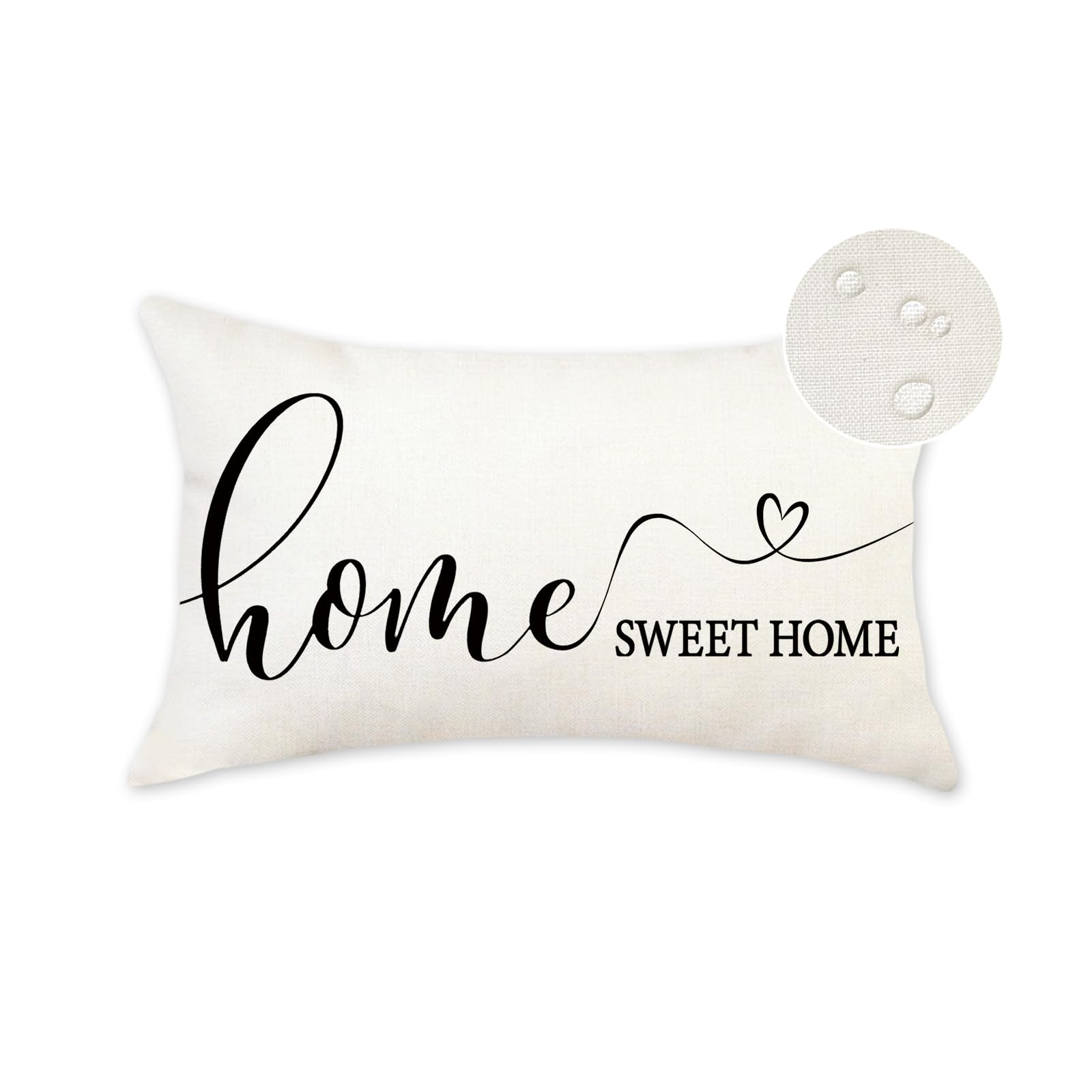 Onway Home Sweet Home Farmhouse Waterproof Throw Pillow Cover 12 X 20 Inch Indoor Outdoor Decorative Cushion Case For Home Sofa
