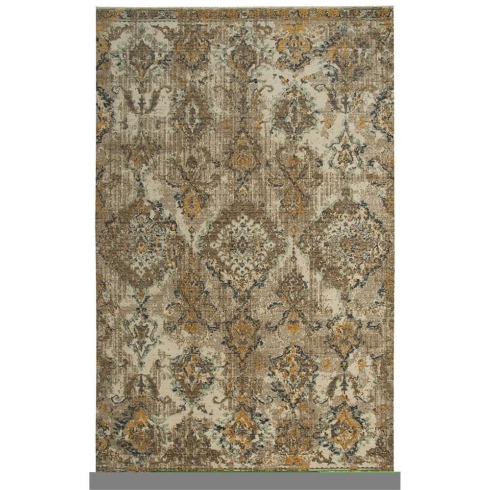 Intrepid 10' X 13' Distressed Classical Beige/Brown/Ivory/Green Hybrid Area Rug