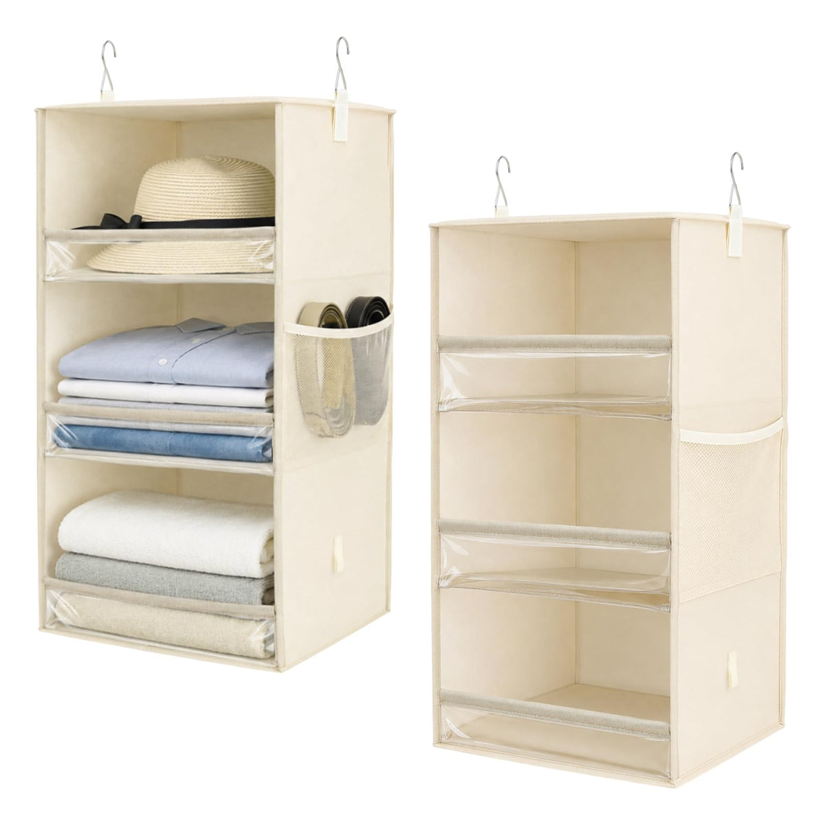 Quixylanthe Hanging Closet Organizer and Storage, 6Shelf Hanging Closet Shelves, Collapsible Closet Hanging Storage Shelves,Spa