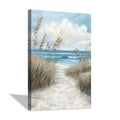 Hardy Gallery Seascape Canvas Abstract Wall Art: Beach Path Artwork to the Sea Abstract Coastal Artwork Painting for Bedroom (36
