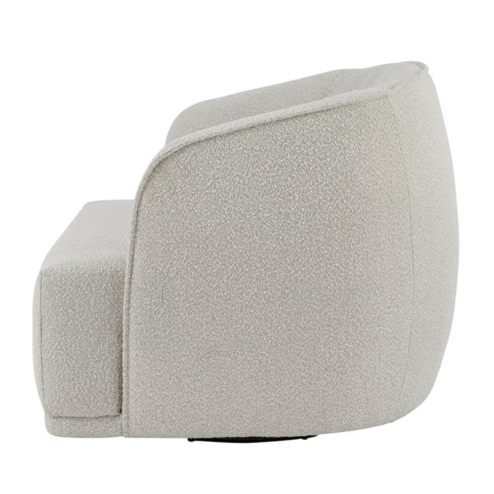 Npd Furniture And More Steward Fabric Swivel, Boucle Beige Accent Chair