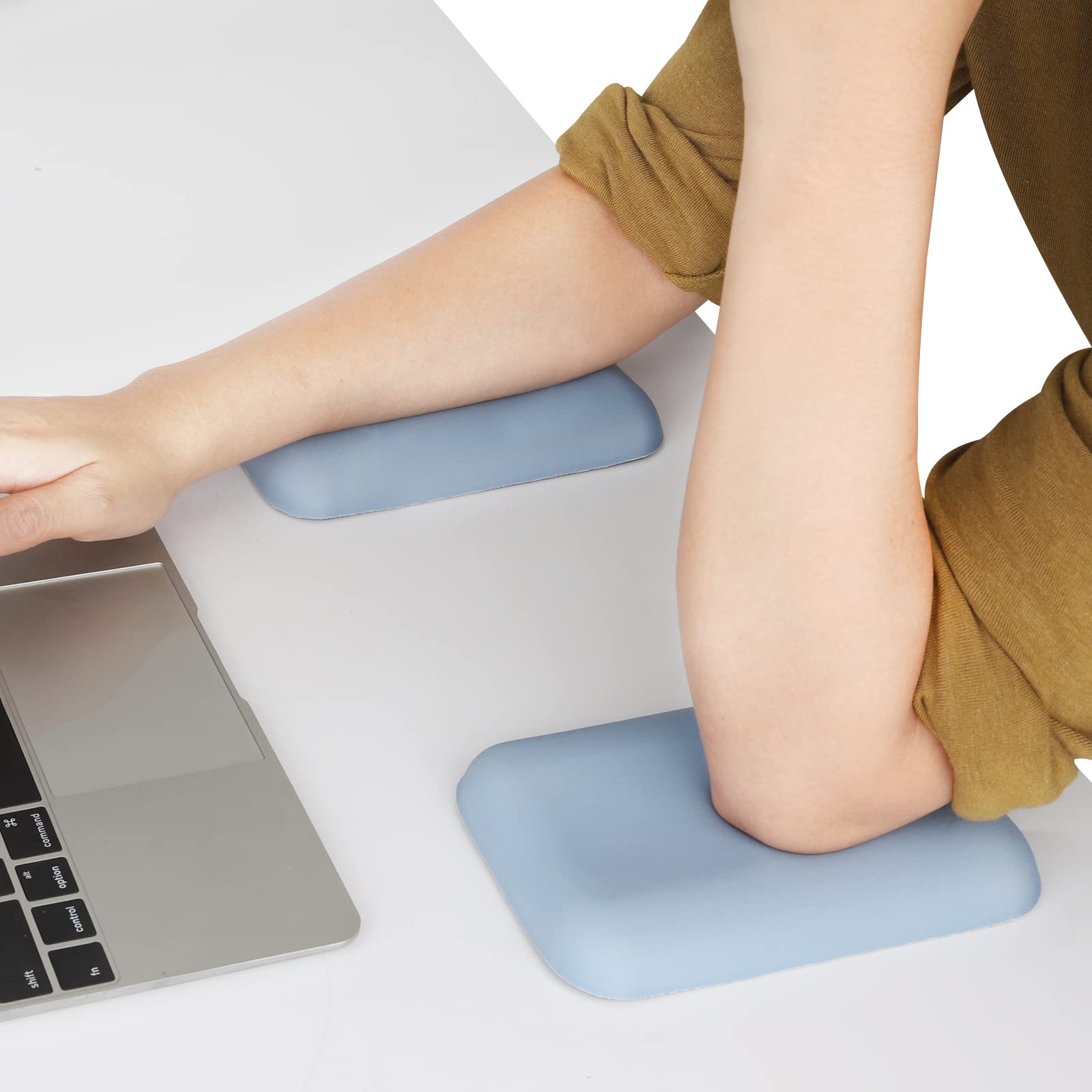 Leolee Elbow Rest Pads For Desk, Blue Ergonomic Wrist Rest Pad Arm Rest Pads With Memory Foam & Non-Slip Base, Armrest Cushion S