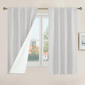 LAMIT Short Window Linen Curtains 48 Inch Length 2 Panels, 100% Blackout Linen Textured Thermal Curtains Back Tab and Rod Pocket