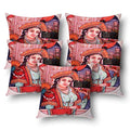 First Row Queen Digital Print Cushion Cover 16X16 Inc Set Of 5