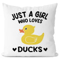 Keuspi Duck Pillow Covers 18X18, Ducks Gifts For Girls Duck Lovers, Just A Girl Who Loves Ducks Pillow Case, Duck Decor, Cute Du