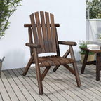 vidaXL Outdoor Adirondack-Style Patio Chair with Burned-Look Finish - Durable Solid Spruce Wood - 26.8x33.9x40.6 inches